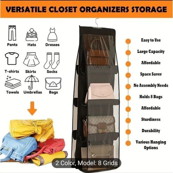 6 grid NWT Purse Organizer for Closet - Picture 5 of 7